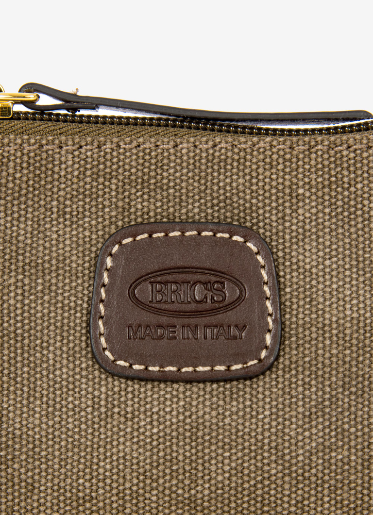 Coated canvas cotton mini pouch with small hook - Bric's