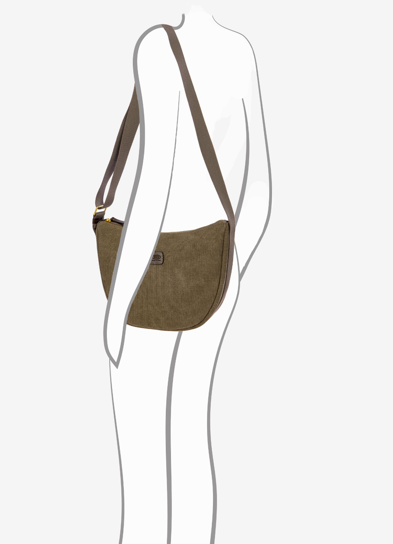 Coated canvas cotton halfmoon bag Luna - Bric's
