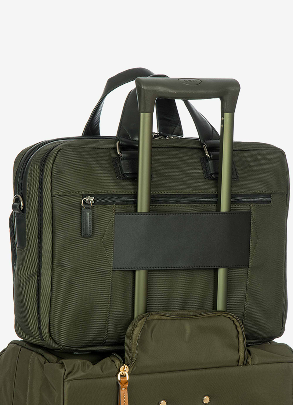 Sacoche ordinateur en cuir et nylon, collection Monza - Bric's
