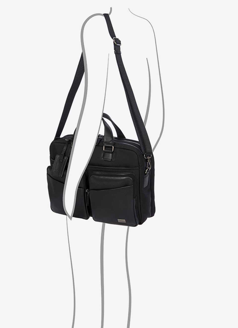 Borsa porta PC in pelle e nylon, collezione Monza - Bric's