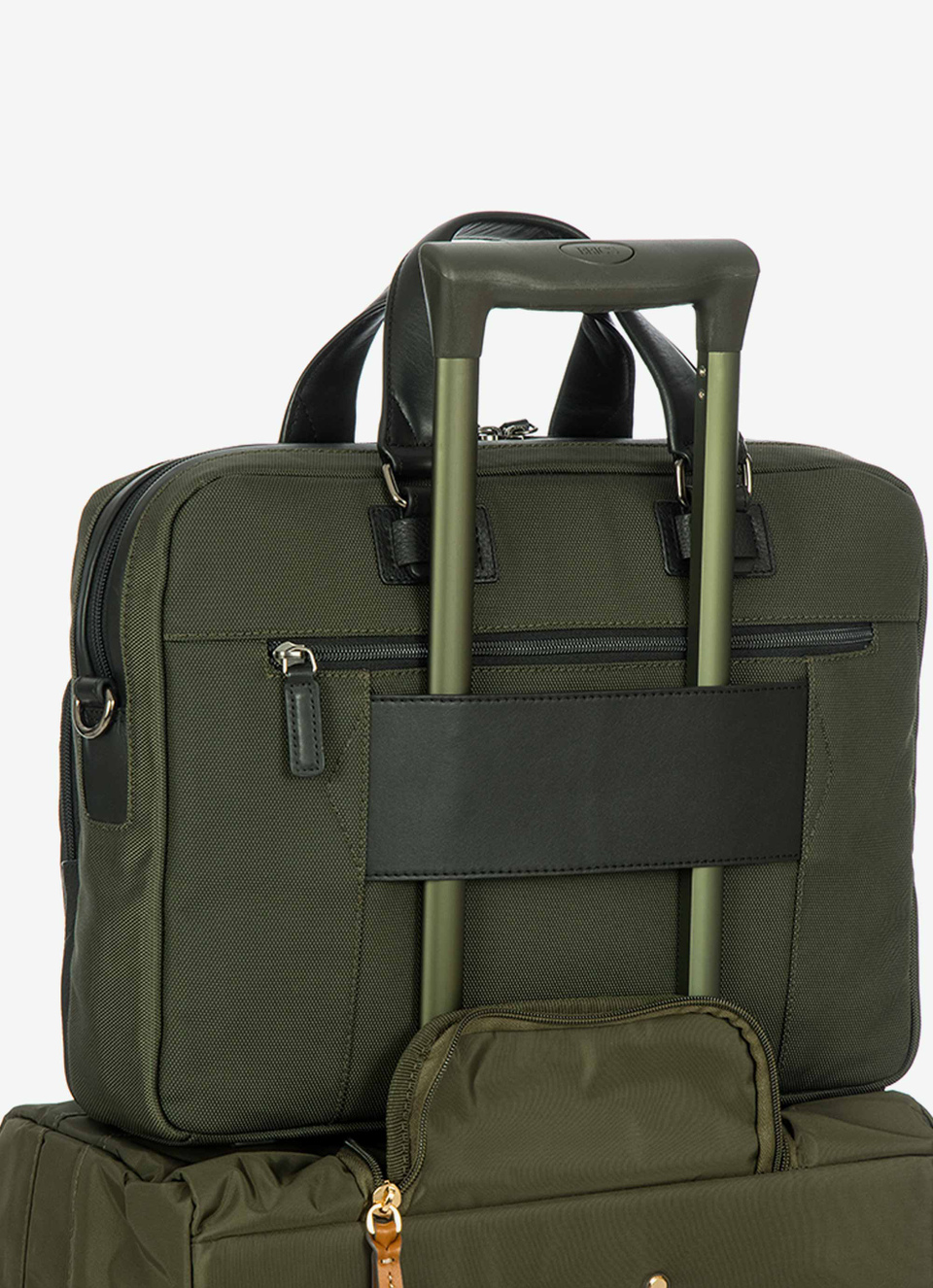 Maletín para portátil de piel y nailon, colección Monza - Bric's