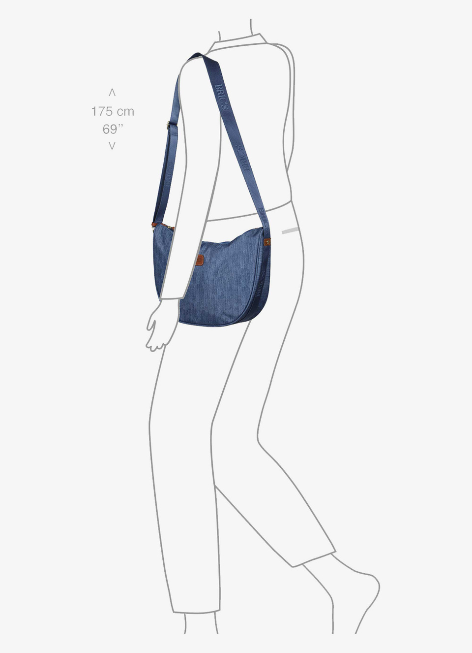 Recycled fabric Halfmoon bag medium - Bric's