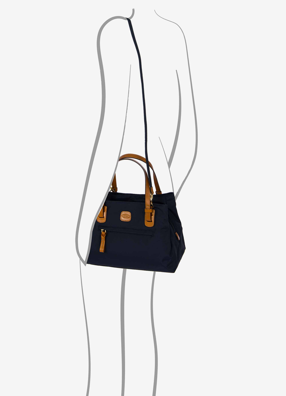 Sac cabas petit format confectionné en nylon avec des détails en cuir Bric's X-Bag - Bric's