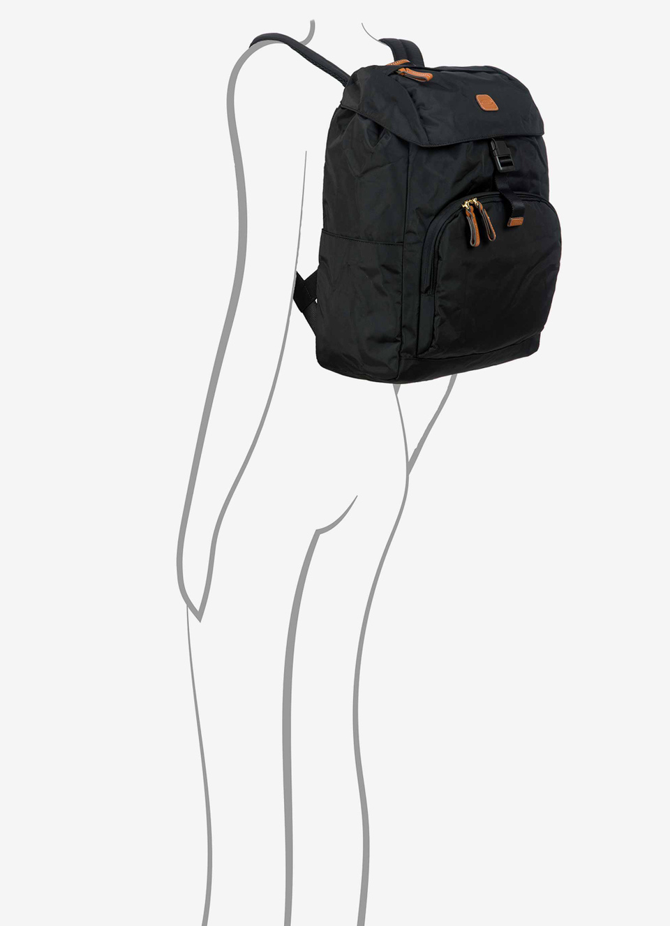 Mochila ligera grande de nailon y piel Bric's X-Travel - Bric's