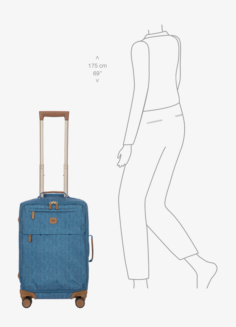 Trolley cabina 55cm in tessuto riciclato - Bric's